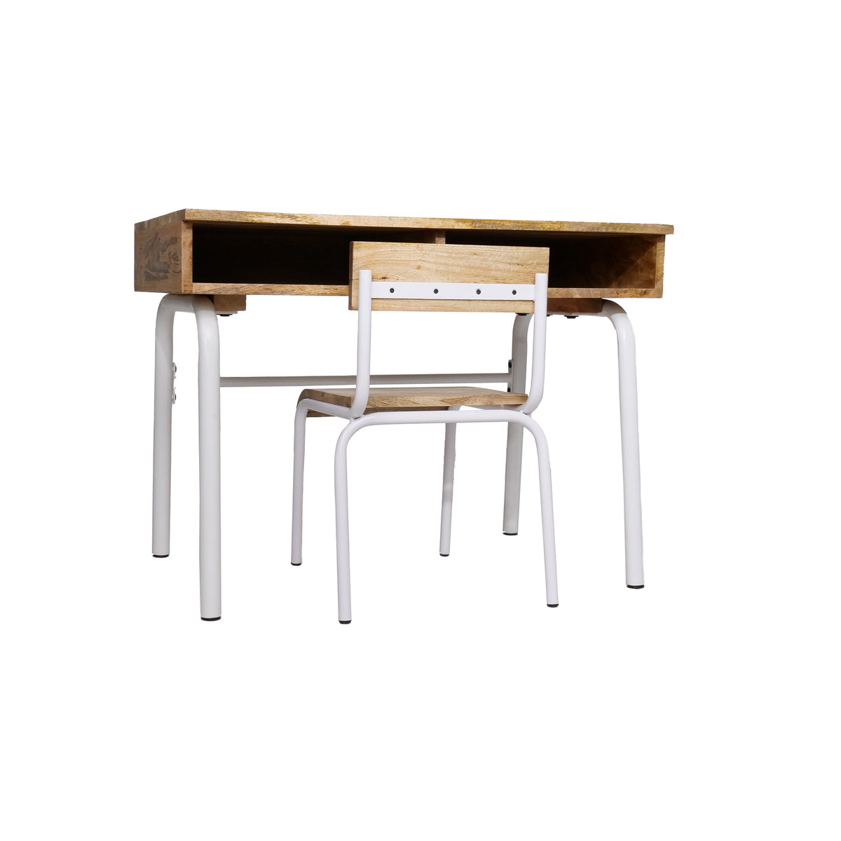 Original bureau met stoel mango-wit