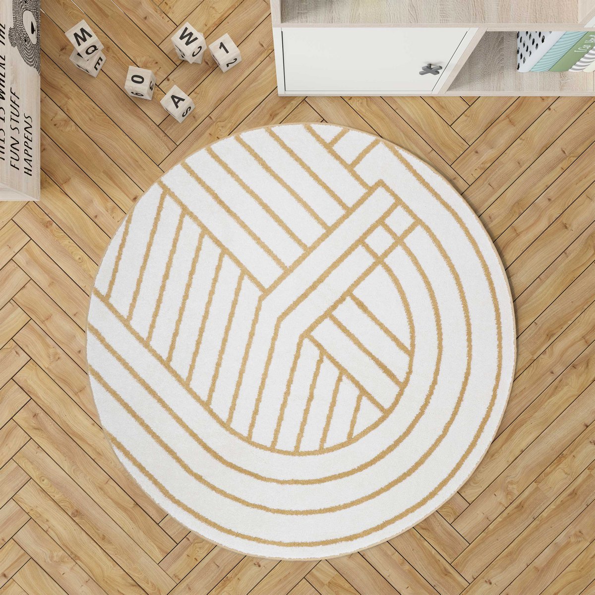 Geometrisch rond vloerkleed LUISA S