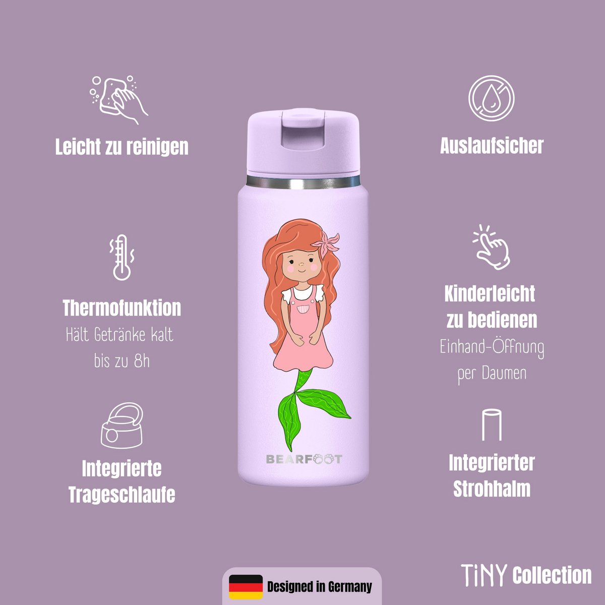 TINY Thermo kinderdrinkfles RVS - zeemeermin