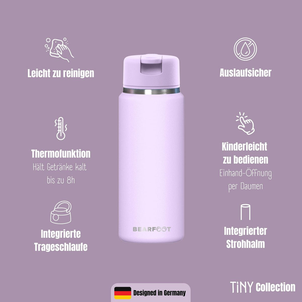 TINY Thermo Kinderdrinkfles RVS - Paars