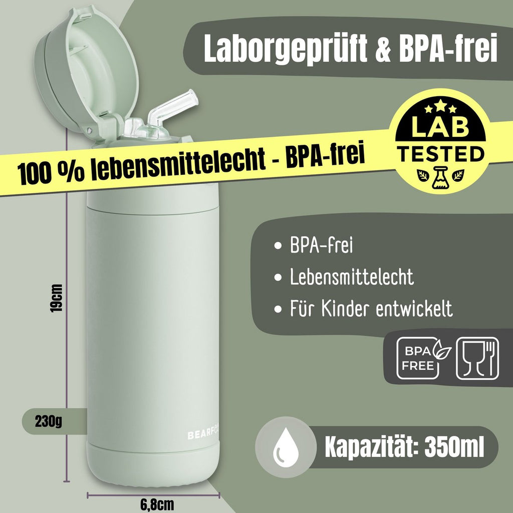 Thermo kinderdrinkfles RVS - groen