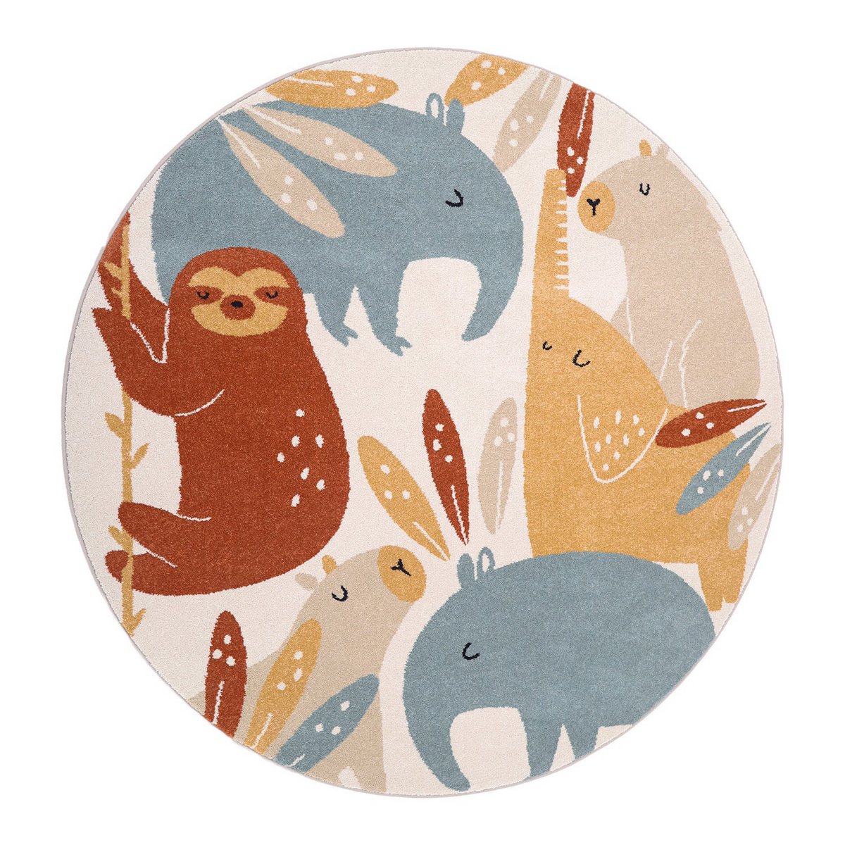 Nattiot Jungle Sunrise Vloerkleed - Rond - Tijger & Luiaard