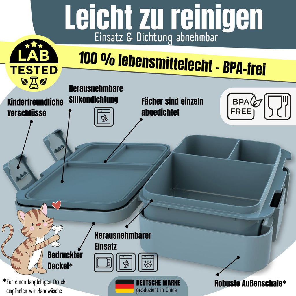 Leaf kan met onderwerpen, licht en lek - proof - dinosaurussen blauw