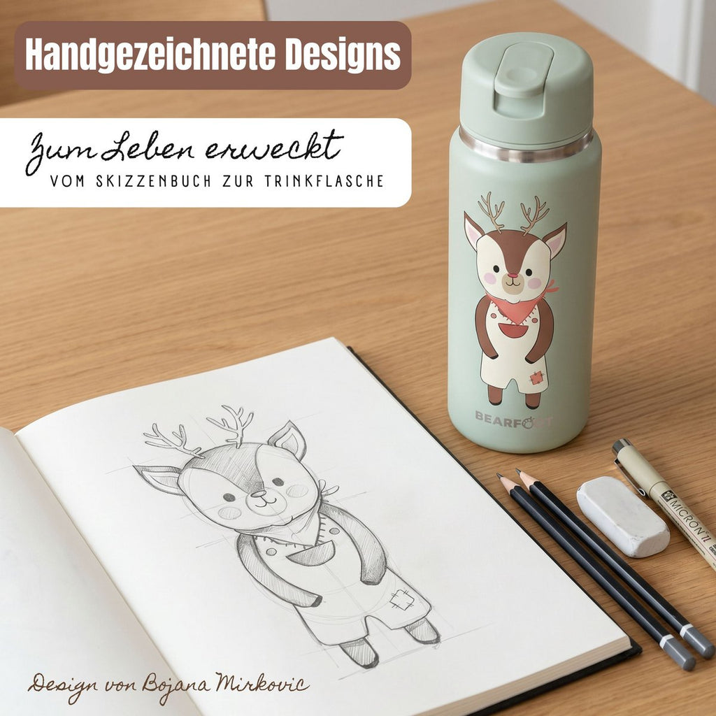 TINY Thermo Kinderdrinkfles RVS - Hert