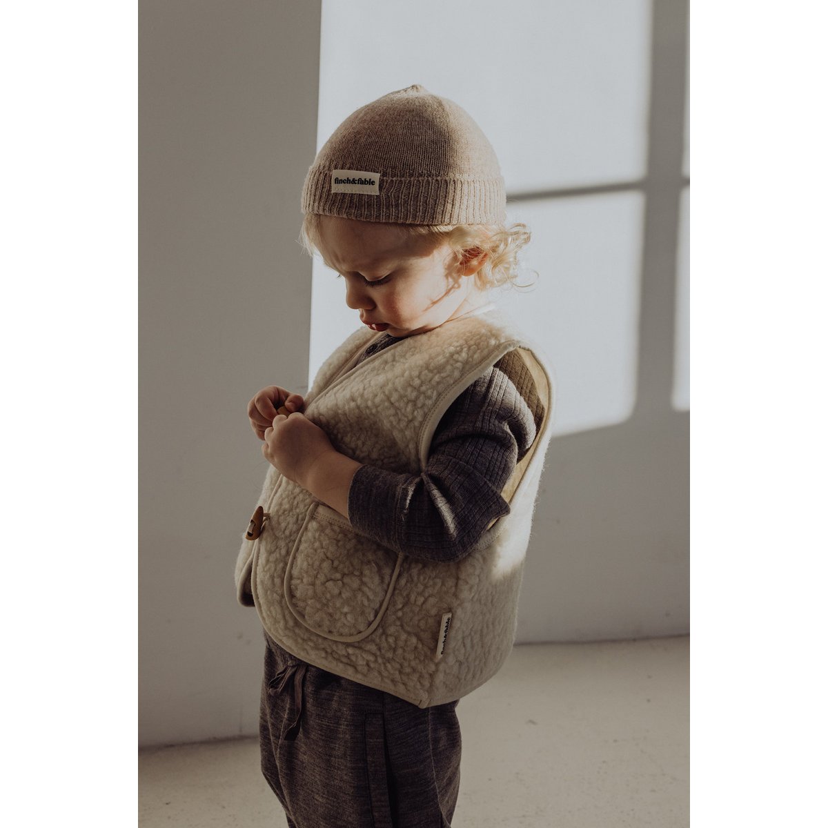 Wollen sherpavest - Melk