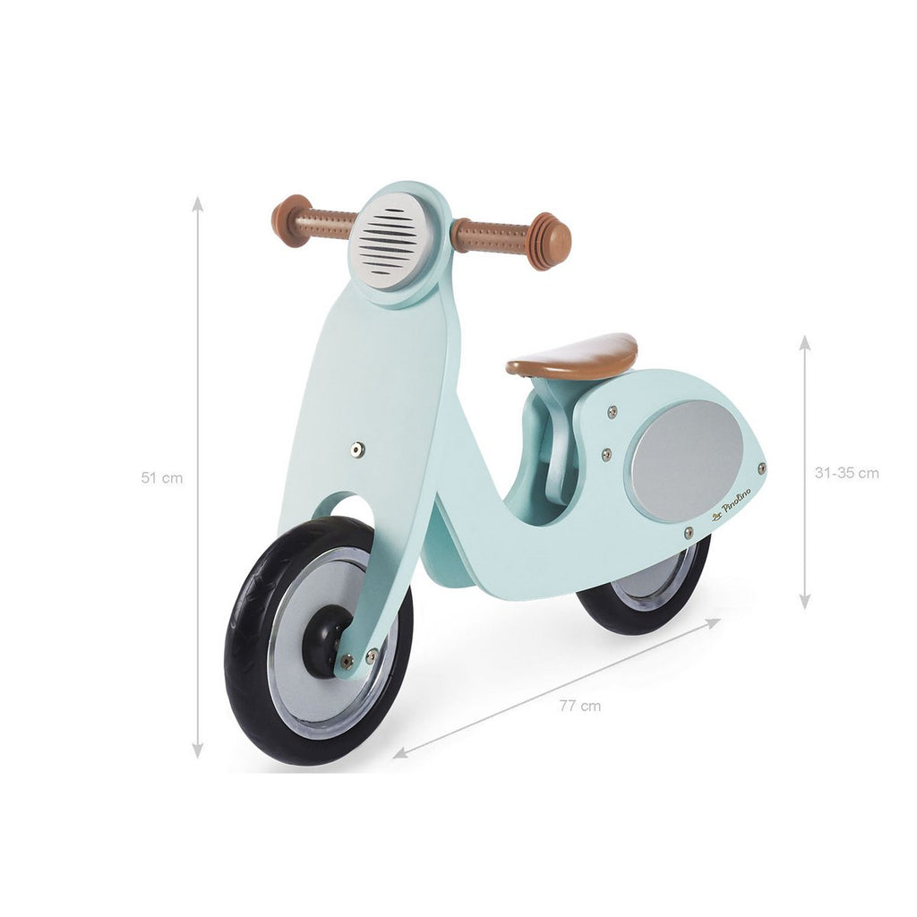 Houten loopscooter Vespa blauw