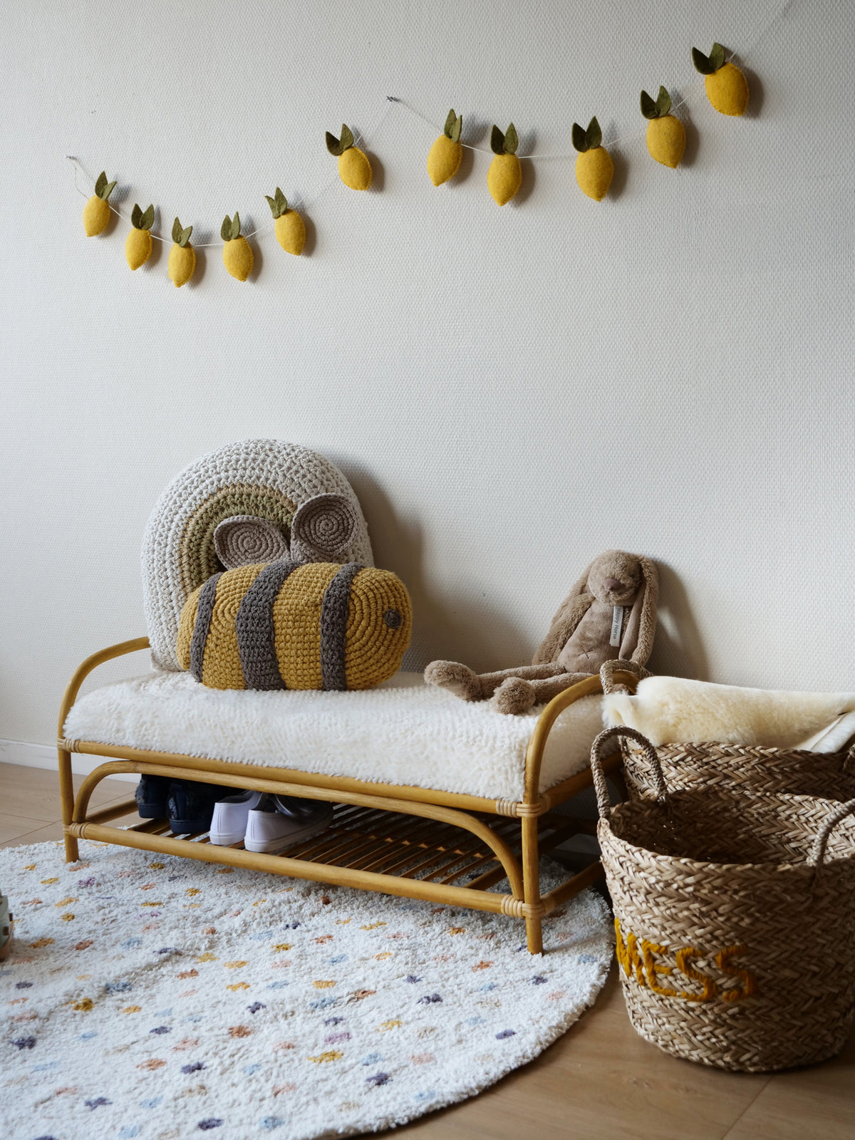 Kidsdepot bankje Banu naturel - wit