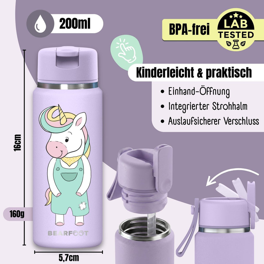 TINY Thermo kinderdrinkfles RVS - eenhoorn