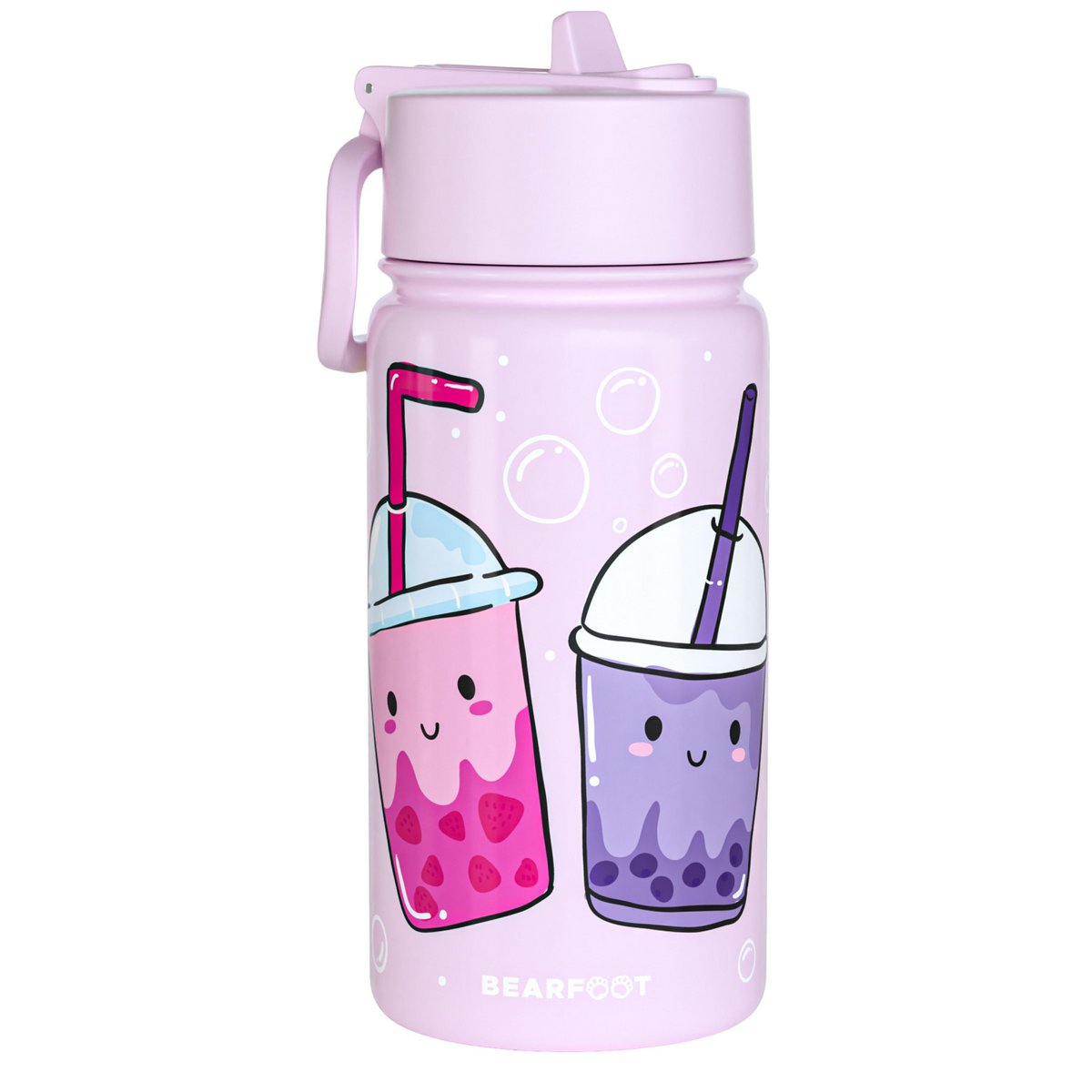 Thermo kinderdrinkfles RVS - BubbleTea paars