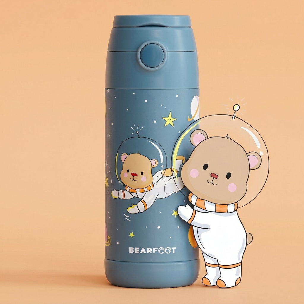 Thermo kinderdrinkfles RVS - Astro Beer blauw