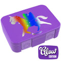 Lunchbox met vakken, lichtgewicht en lekvrij - Unicorn GLOW