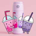 Thermo kinderdrinkfles RVS - BubbleTea paars