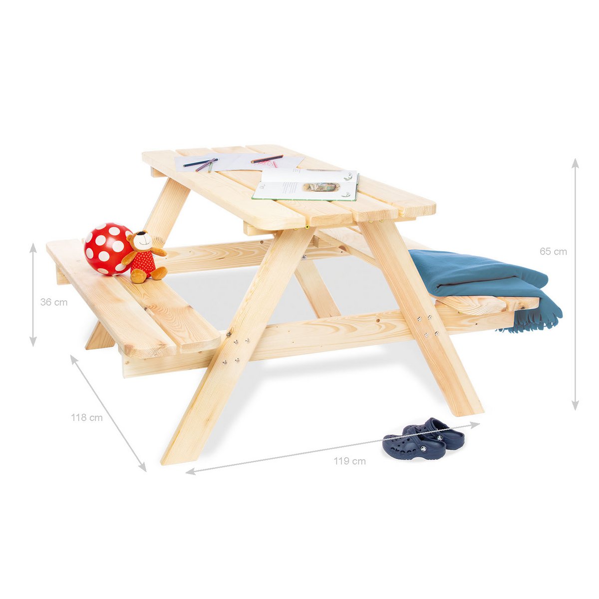 Pinolino Kinderpicknickbank Nicki Maxi – Naturel