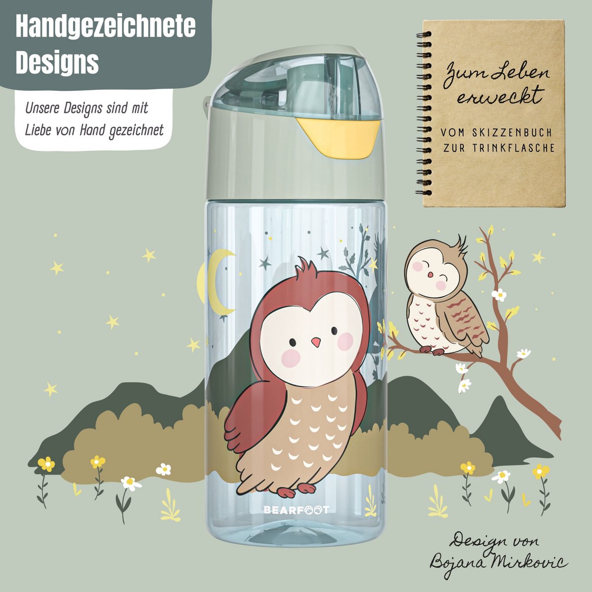 Kinderwaterfles, lichte waterfles - uiltje zeg