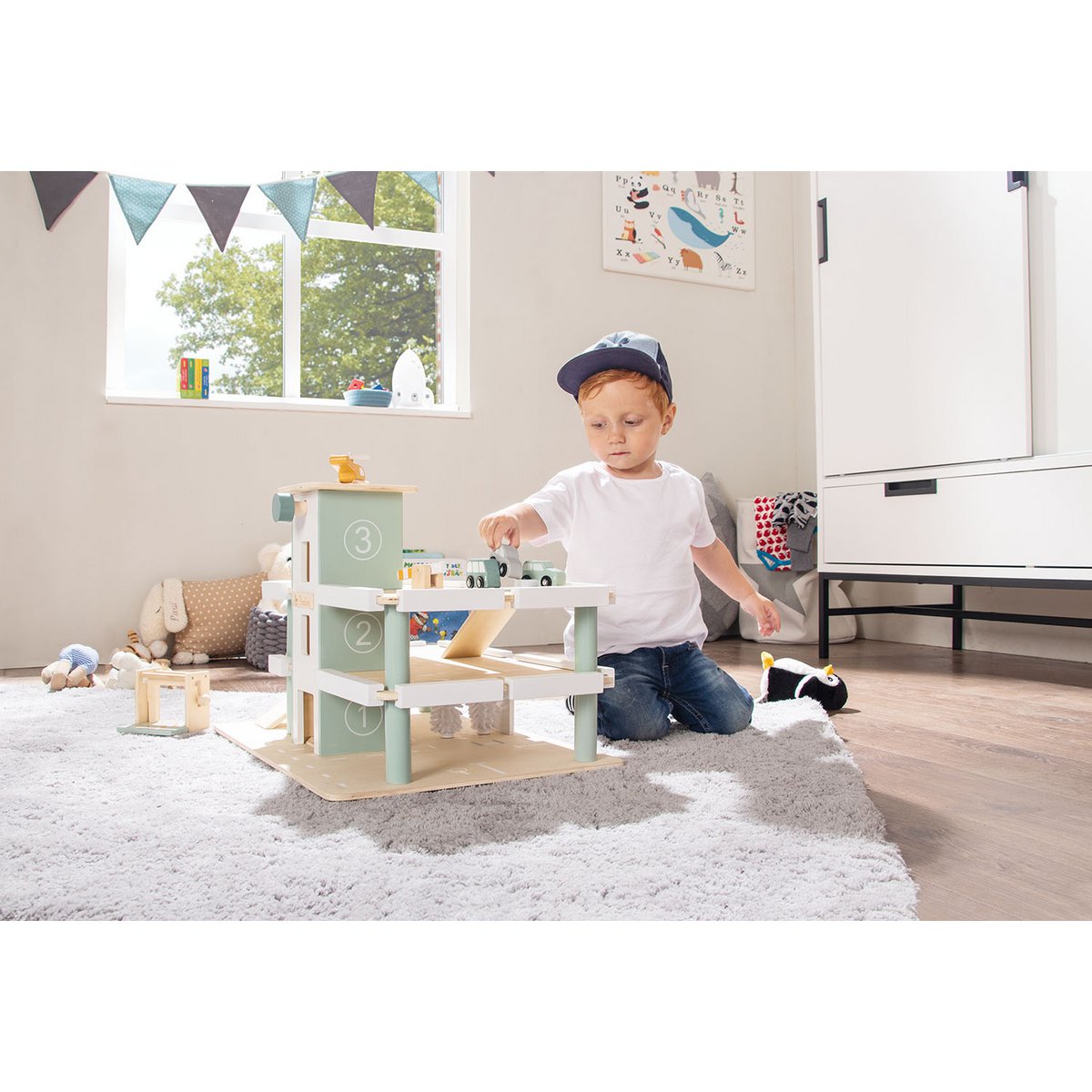 Houten garage incl. accessoires