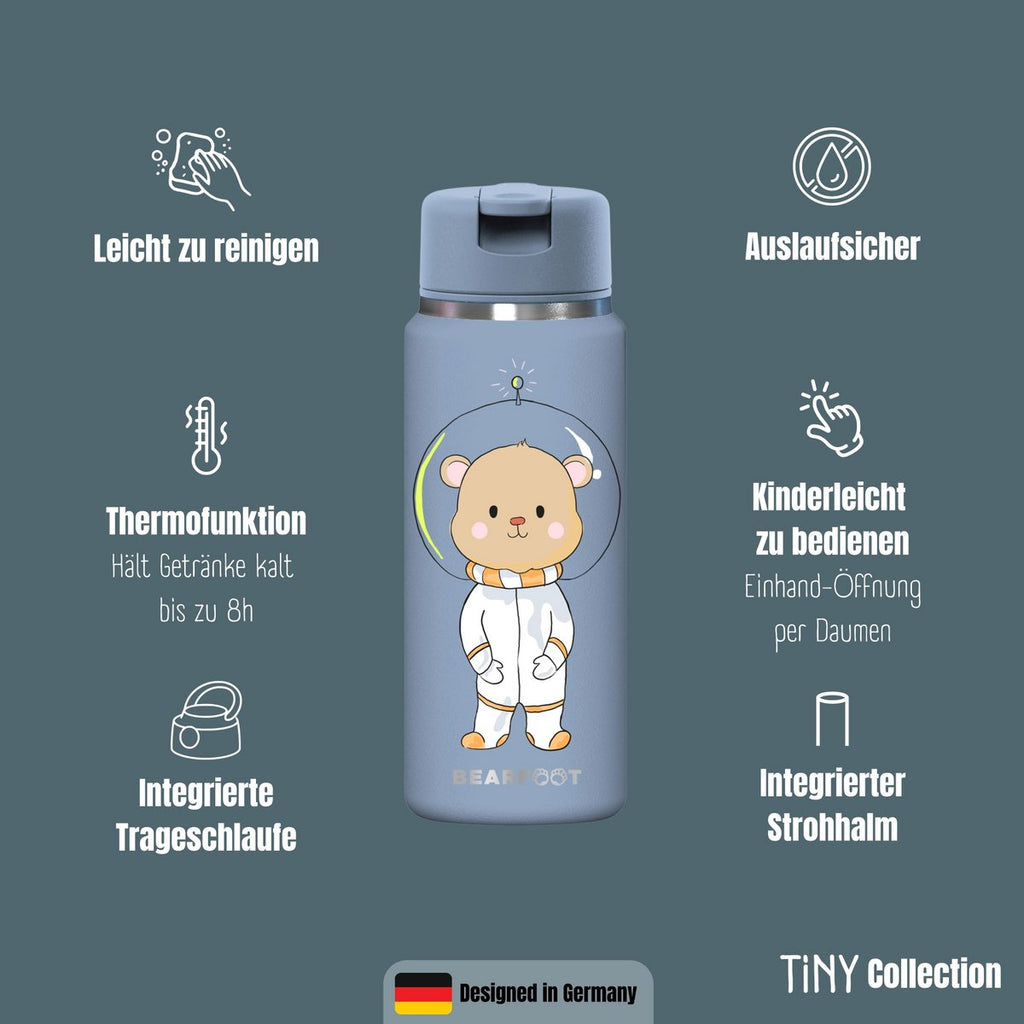 TINY Thermo kinderdrinkfles RVS - Astro Beer blauw