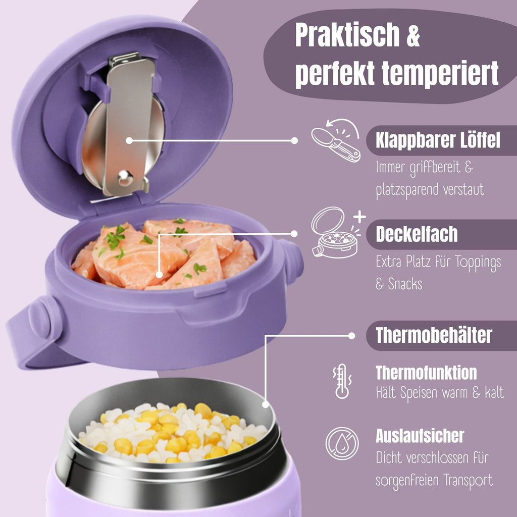 Thermoscontainer kinder RVS - paars