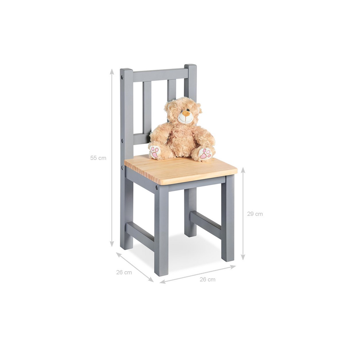 Pinolino Kinderstoel Fenna – Grijs/Naturel