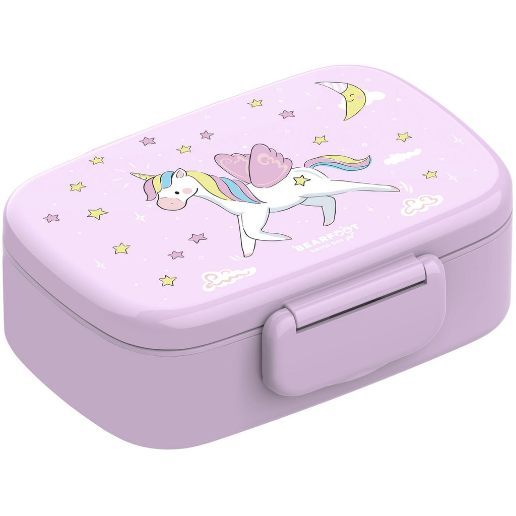 Kinderlunchbox met vakken, licht en lekvrij - eenhoorn