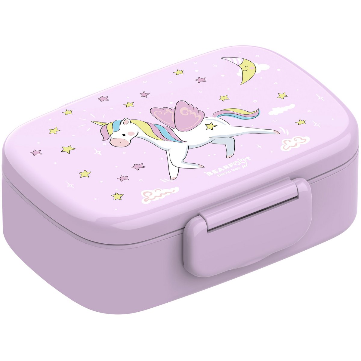 Kinderlunchbox met vakken, licht en lekvrij - eenhoorn