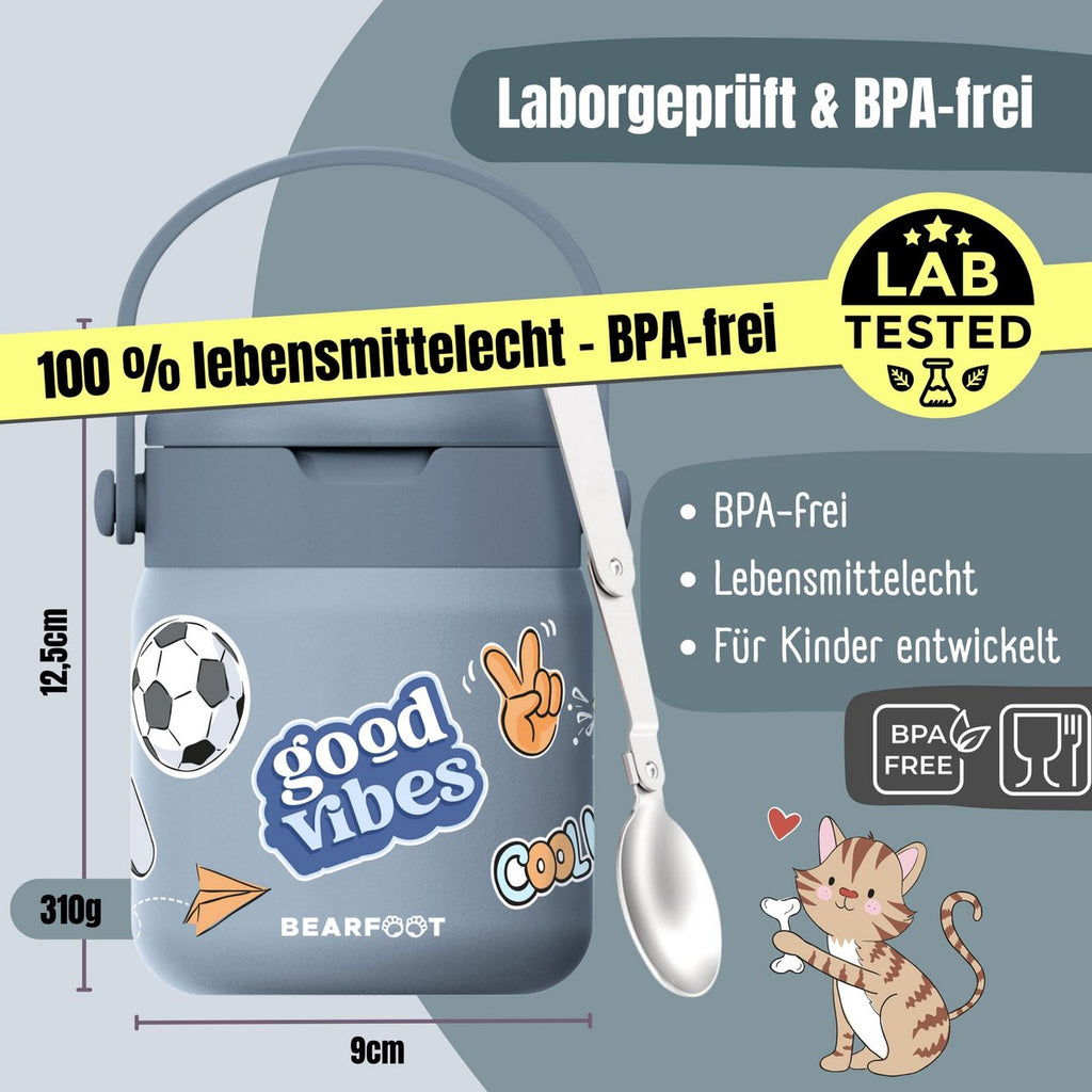 Thermoscontainer kinder RVS - sticker blauw