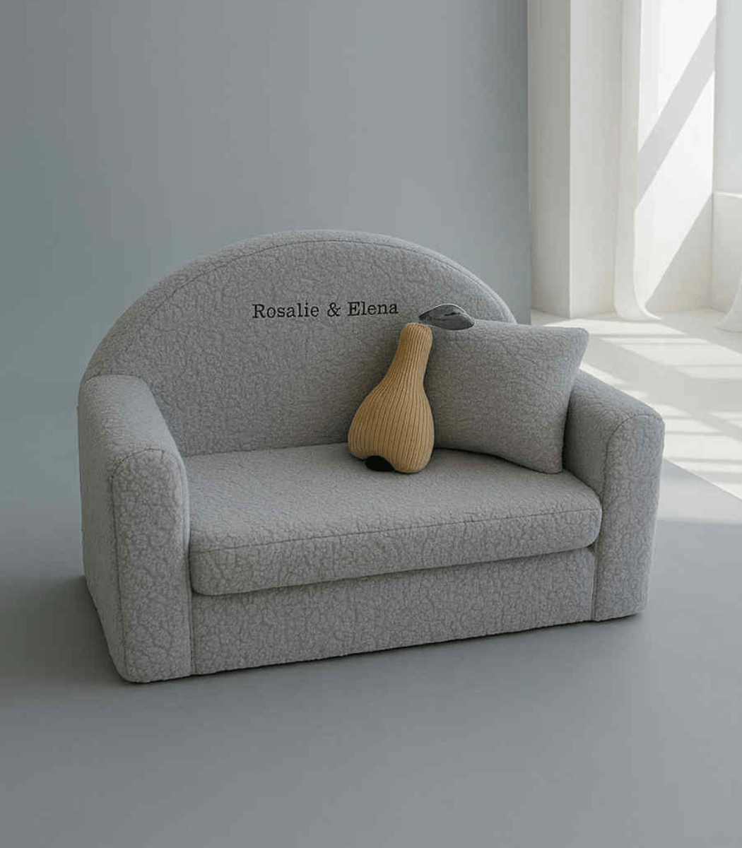 Gepersonaliseerde teddy fauteuil grijs
