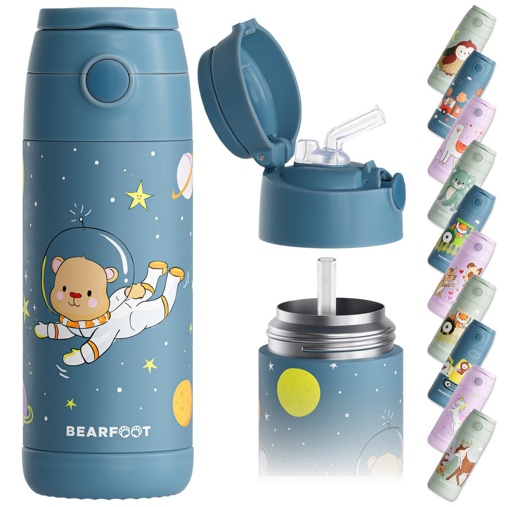 Thermo kinderdrinkfles RVS - Astro Beer blauw