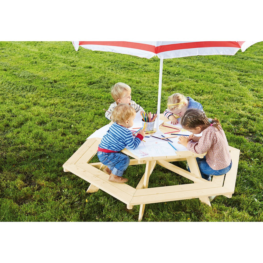 Pinolino Kinderpicknickbank Nicki voor 6 – Naturel