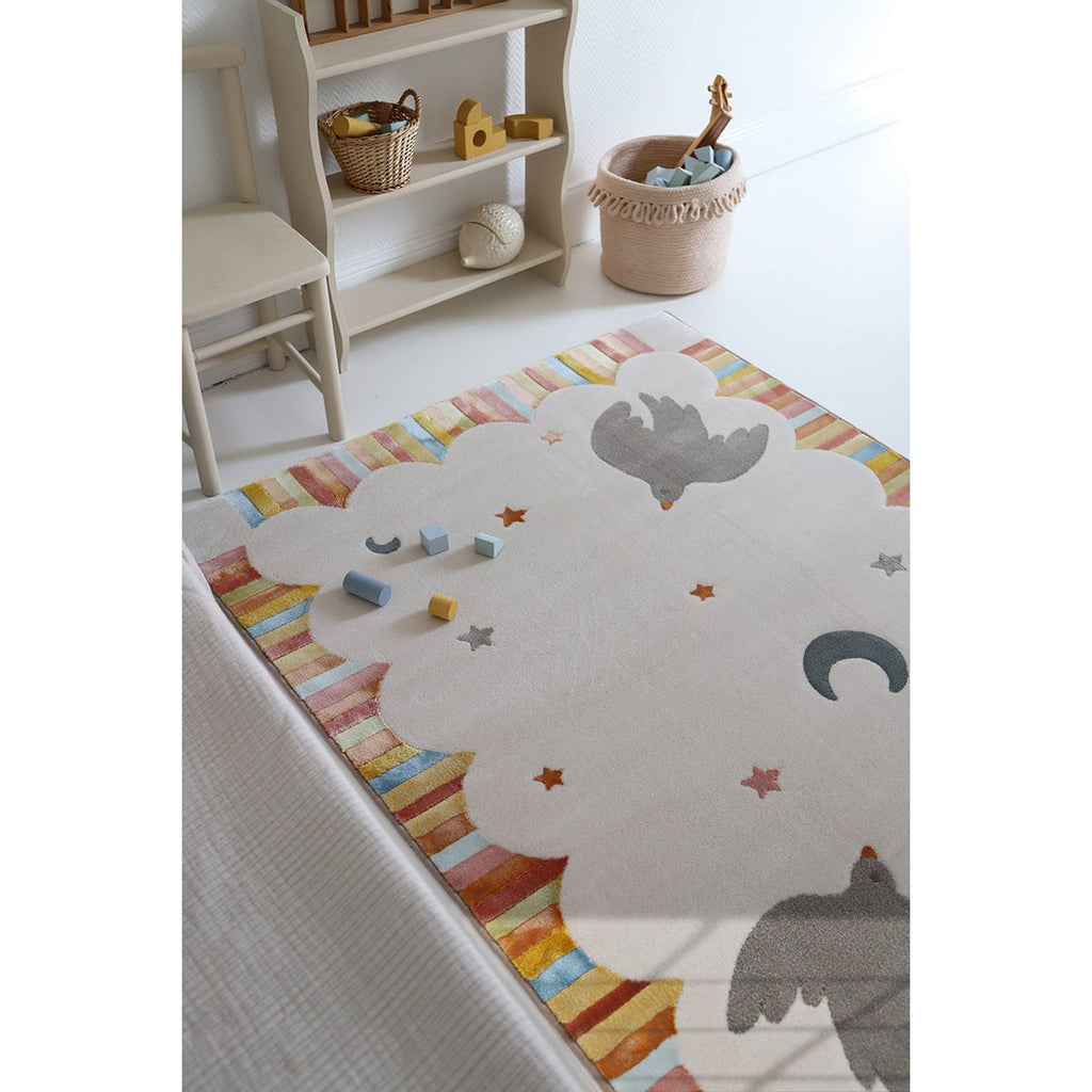 Veelkleurige kinderkamer tapijt dancing birds