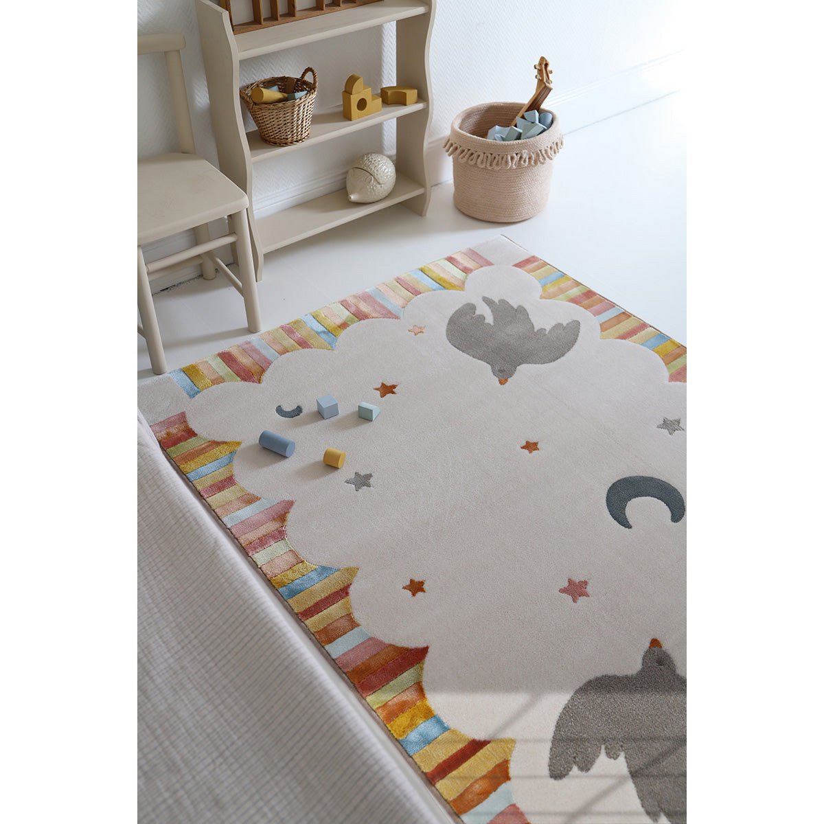Veelkleurige kinderkamer tapijt dancing birds