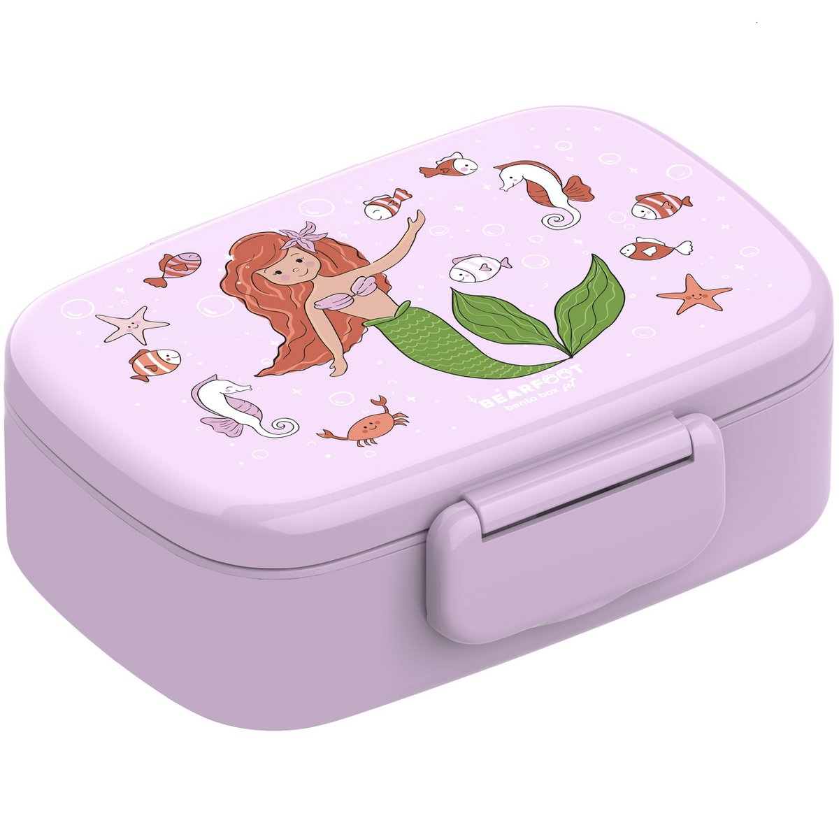 Kinderlunchbox met vakken, licht en lekvrij - zeemeermin