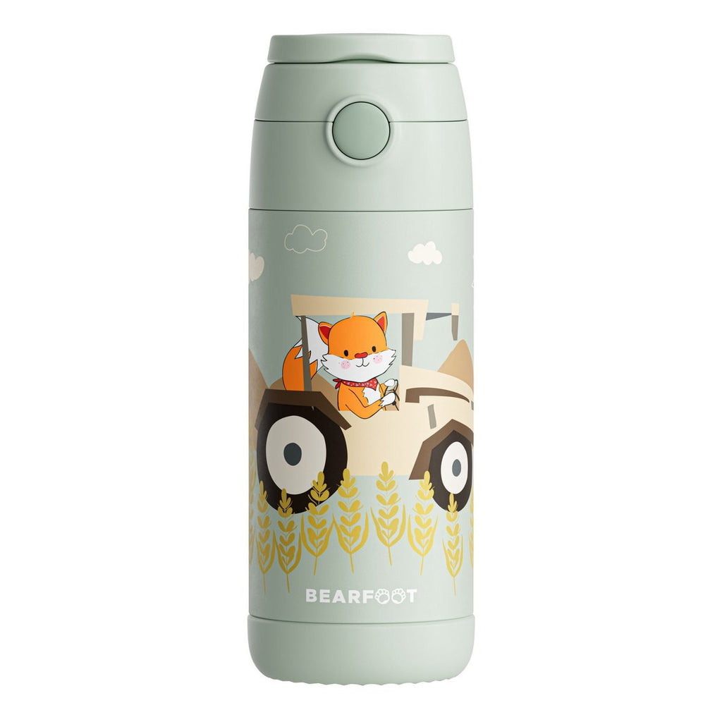 Thermo kinderdrinkfles RVS - tractor groen