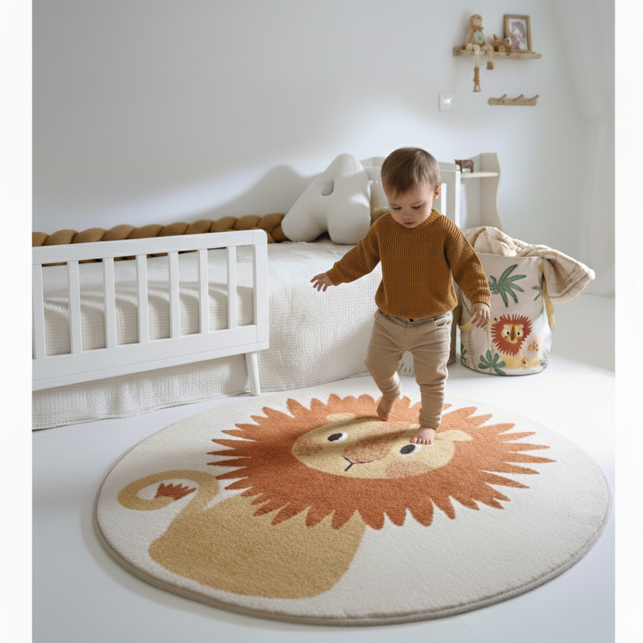 Round Children Tapijt Small Lion Tiaggo