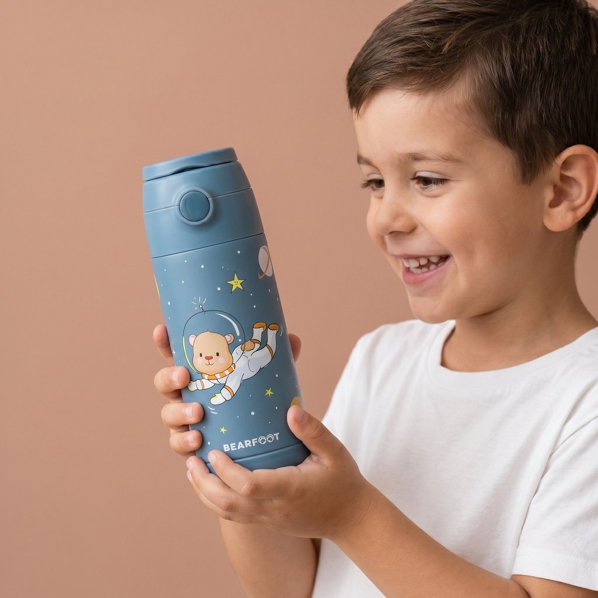 Thermo kinderdrinkfles RVS - Astro Beer blauw