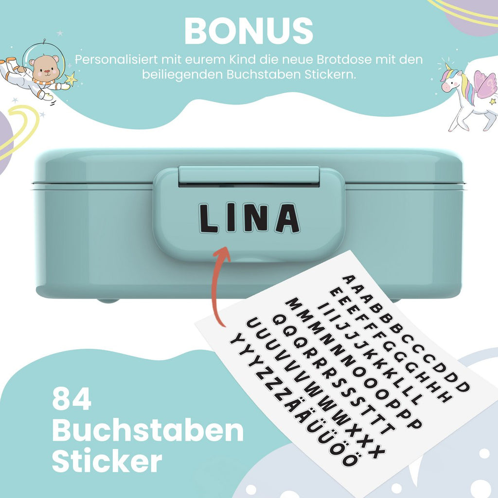 Kinderlunchbox met vakken, licht en lekvrij - pinguïn