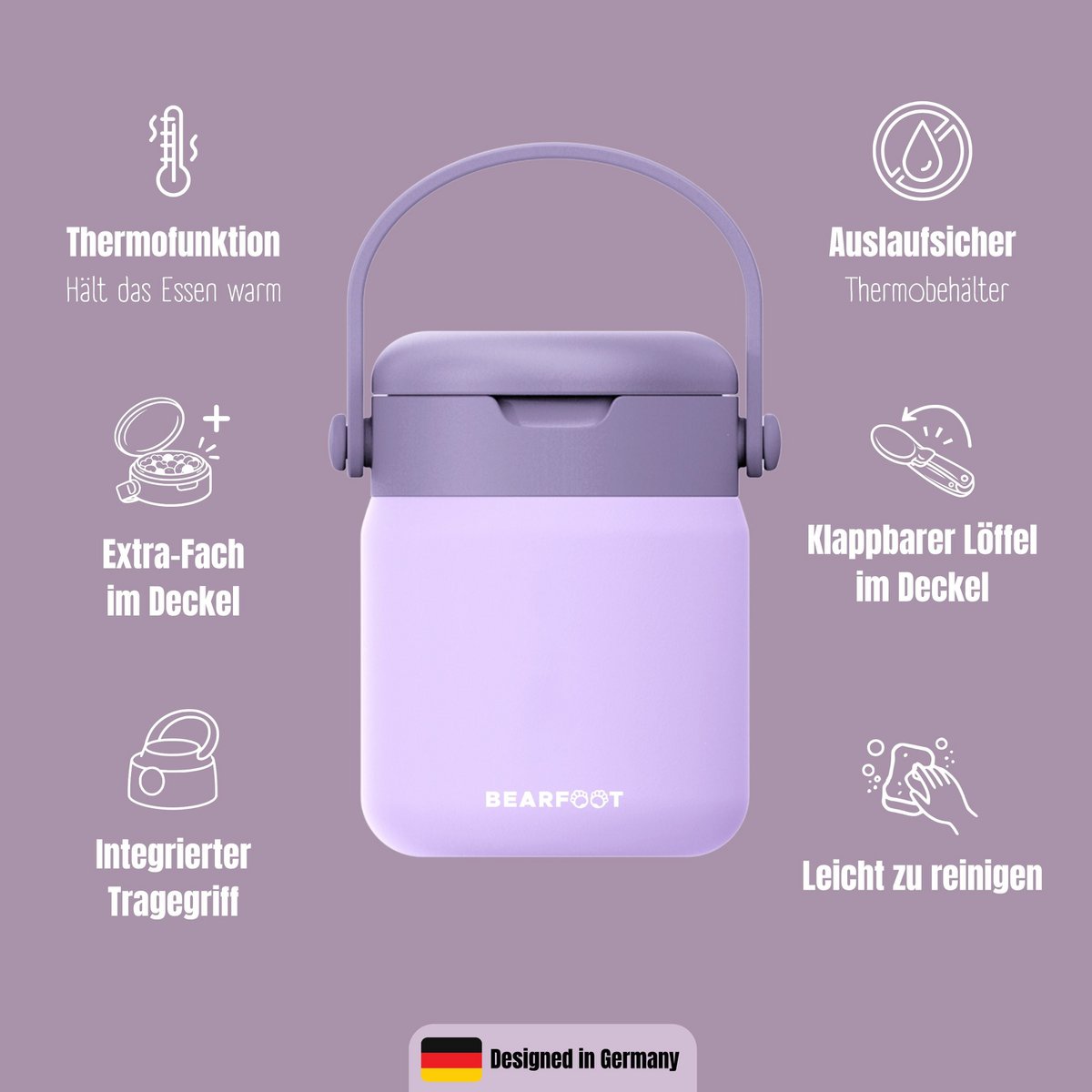 Thermoscontainer kinder RVS - paars