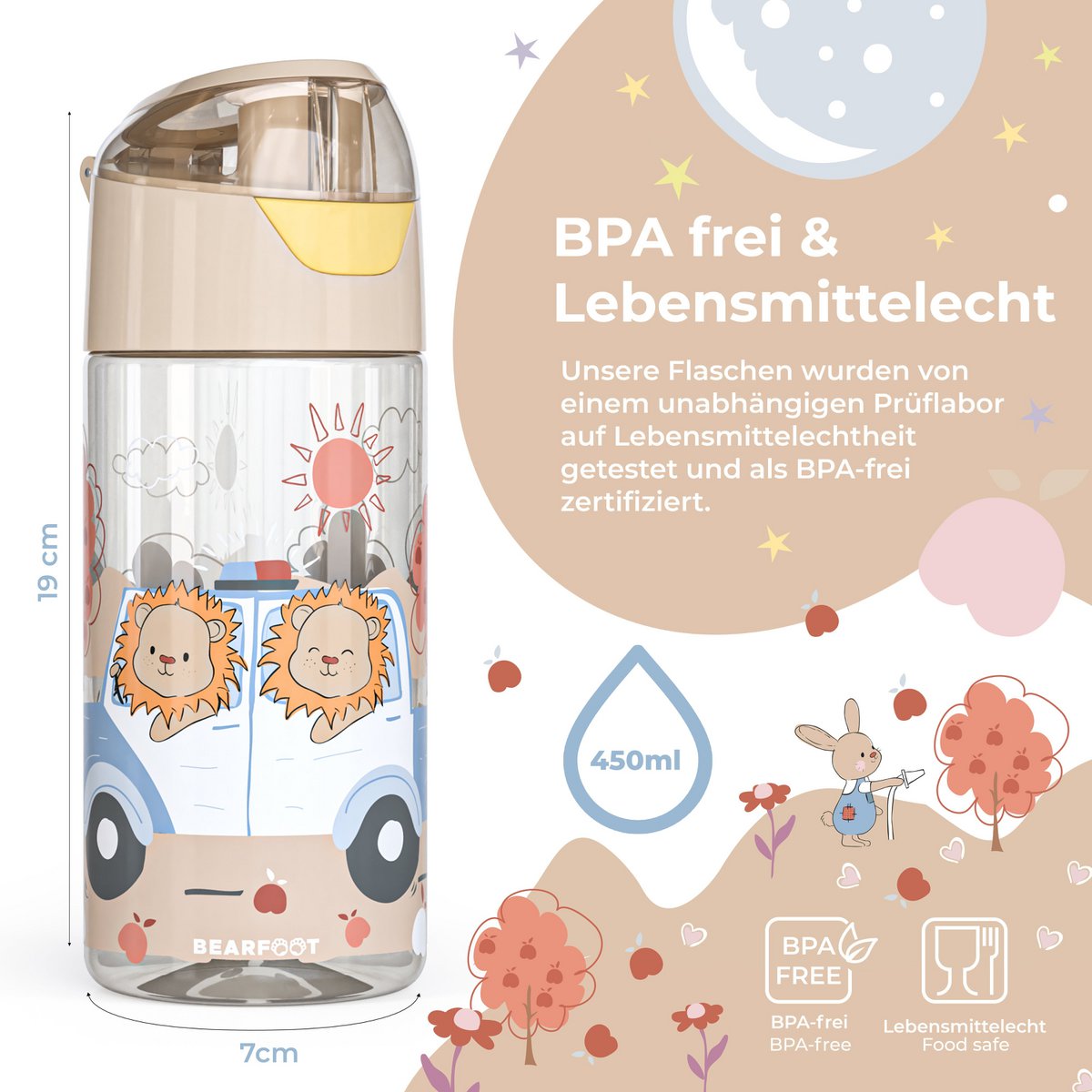 Kinderwaterfles, lichtgewicht waterfles - politieleeuwen