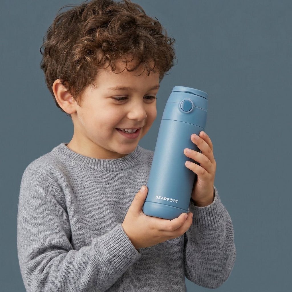Thermo kinderdrinkfles RVS - blauw