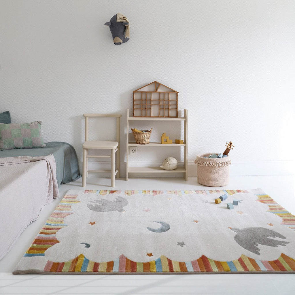 Veelkleurige kinderkamer tapijt dancing birds