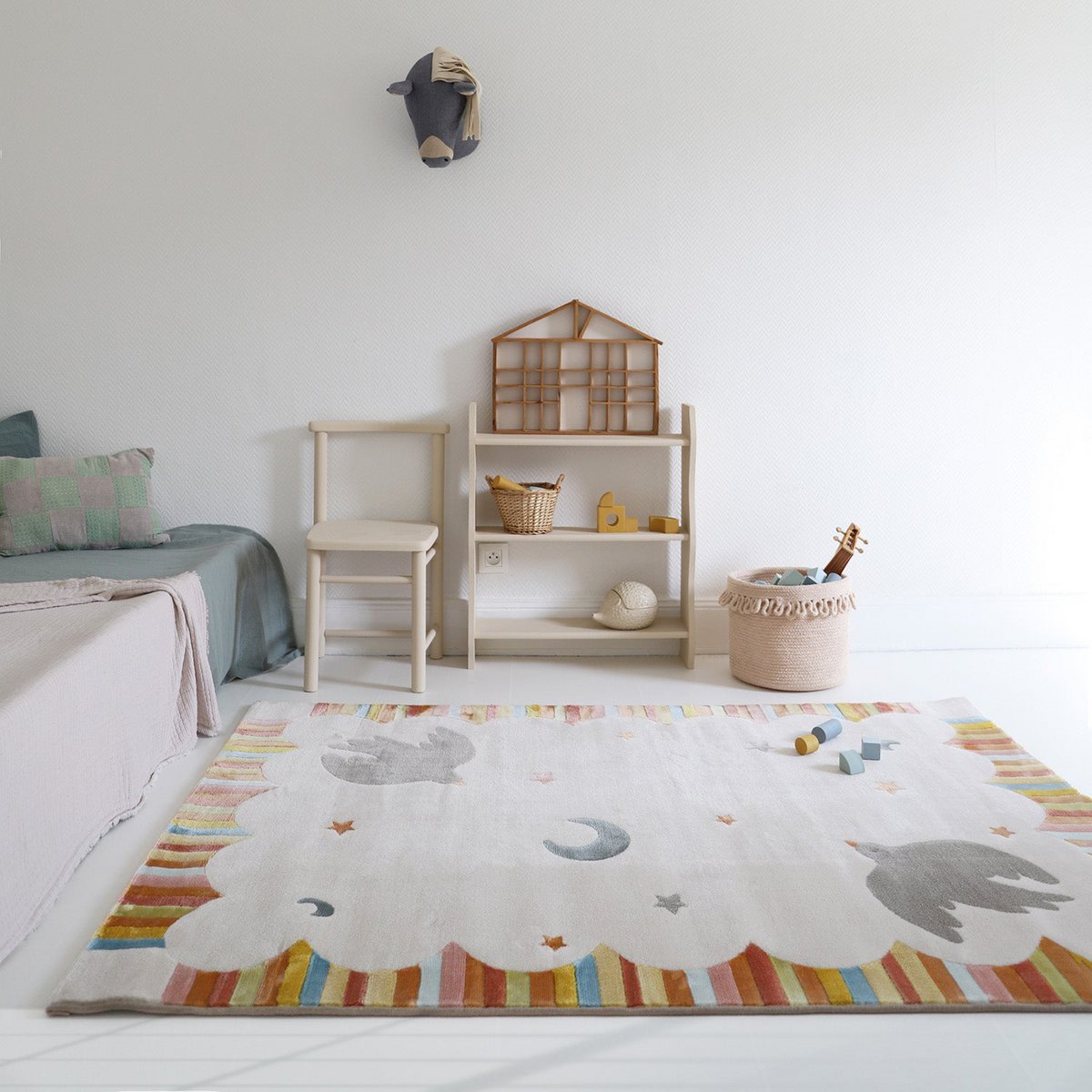 Veelkleurige kinderkamer tapijt dancing birds