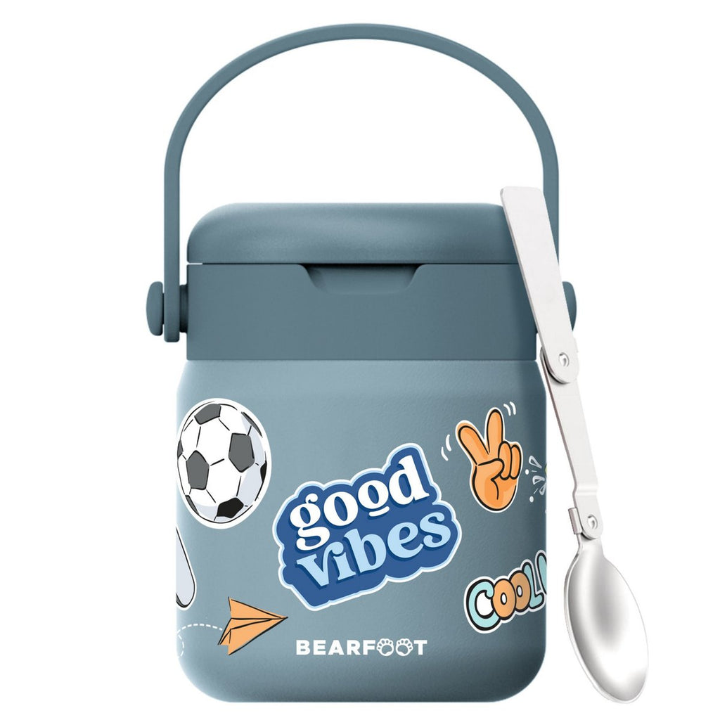 Thermoscontainer kinder RVS - sticker blauw