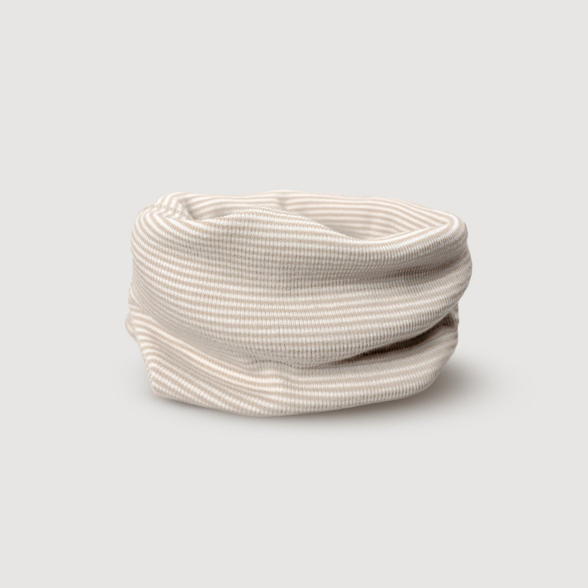 Wollen Rib Infinity Sjaal - Haverstreep