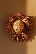 Handgemaakte rotan dierenkop van Studio Wildbloom, natuurlijke wanddecoratie voor kinderkamer