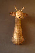 Handgemaakte rotan dierenkop van Studio Wildbloom, natuurlijke wanddecoratie voor kinderkamer