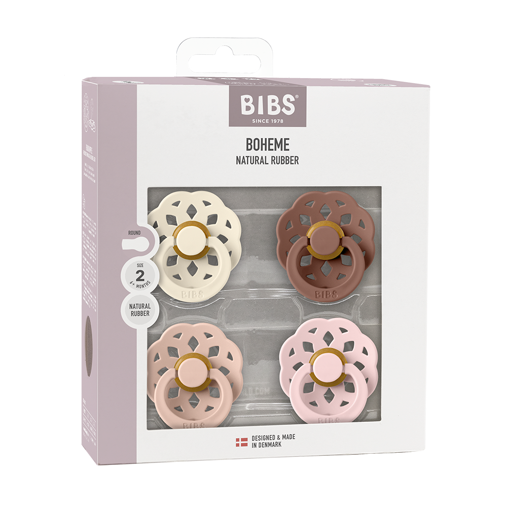 Bibs Bohème maat 1 Ivory, Blush, Woodchuck en Blossom 4 pack