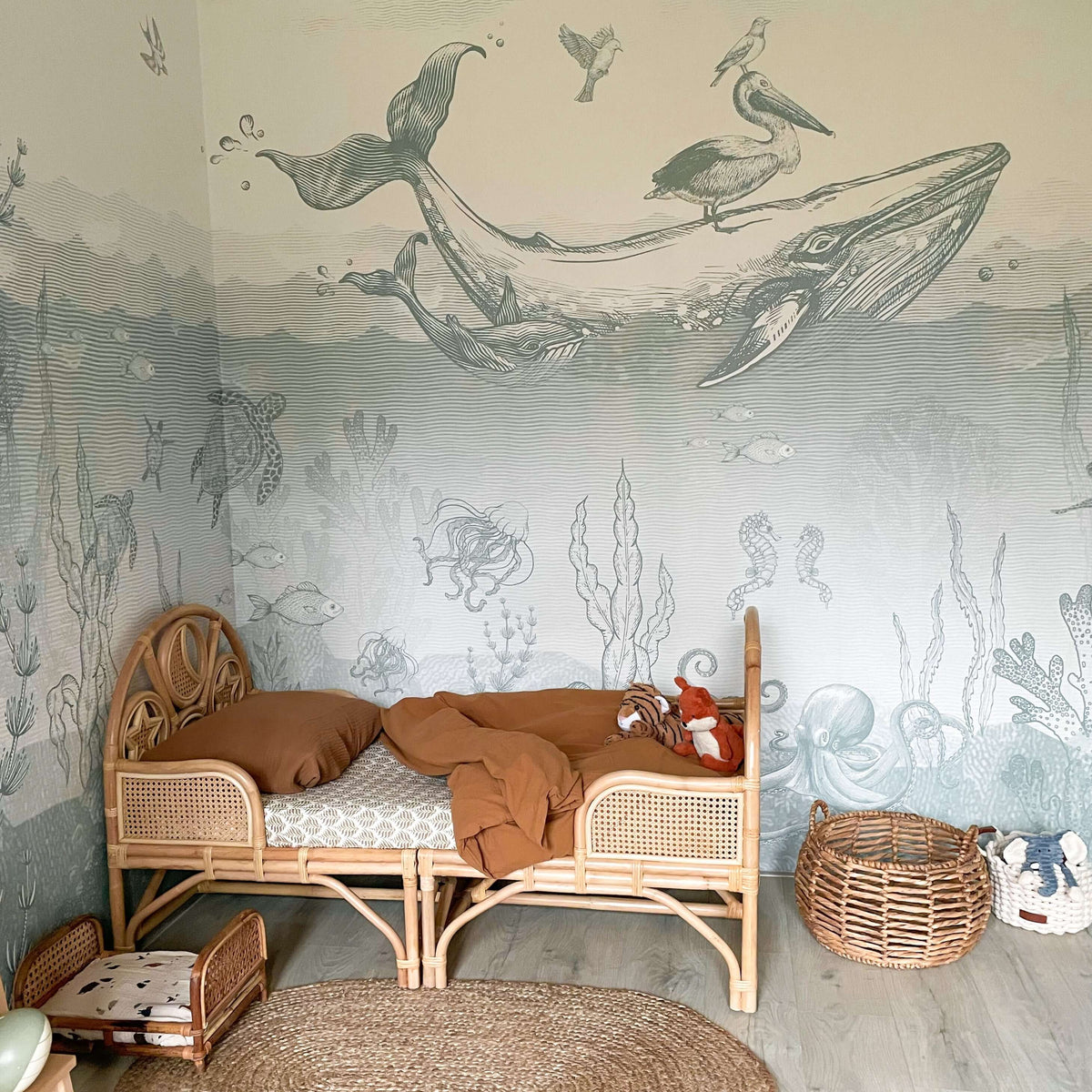 Oliver Teddy Rotan peuterbed 2 in 1