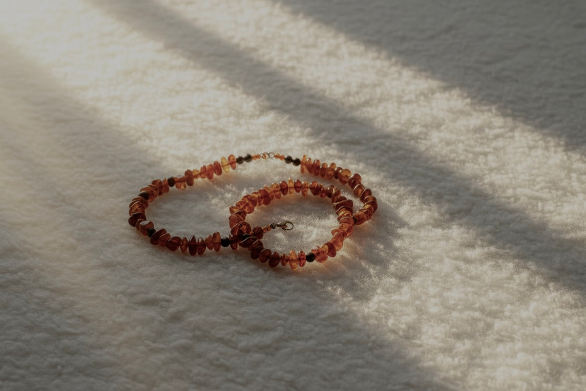 Barnsteen ketting en armband peuter Set