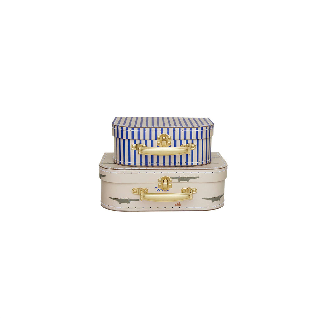 OYOY Mini Koffertjes Crocodile & Stripe – Set van 2