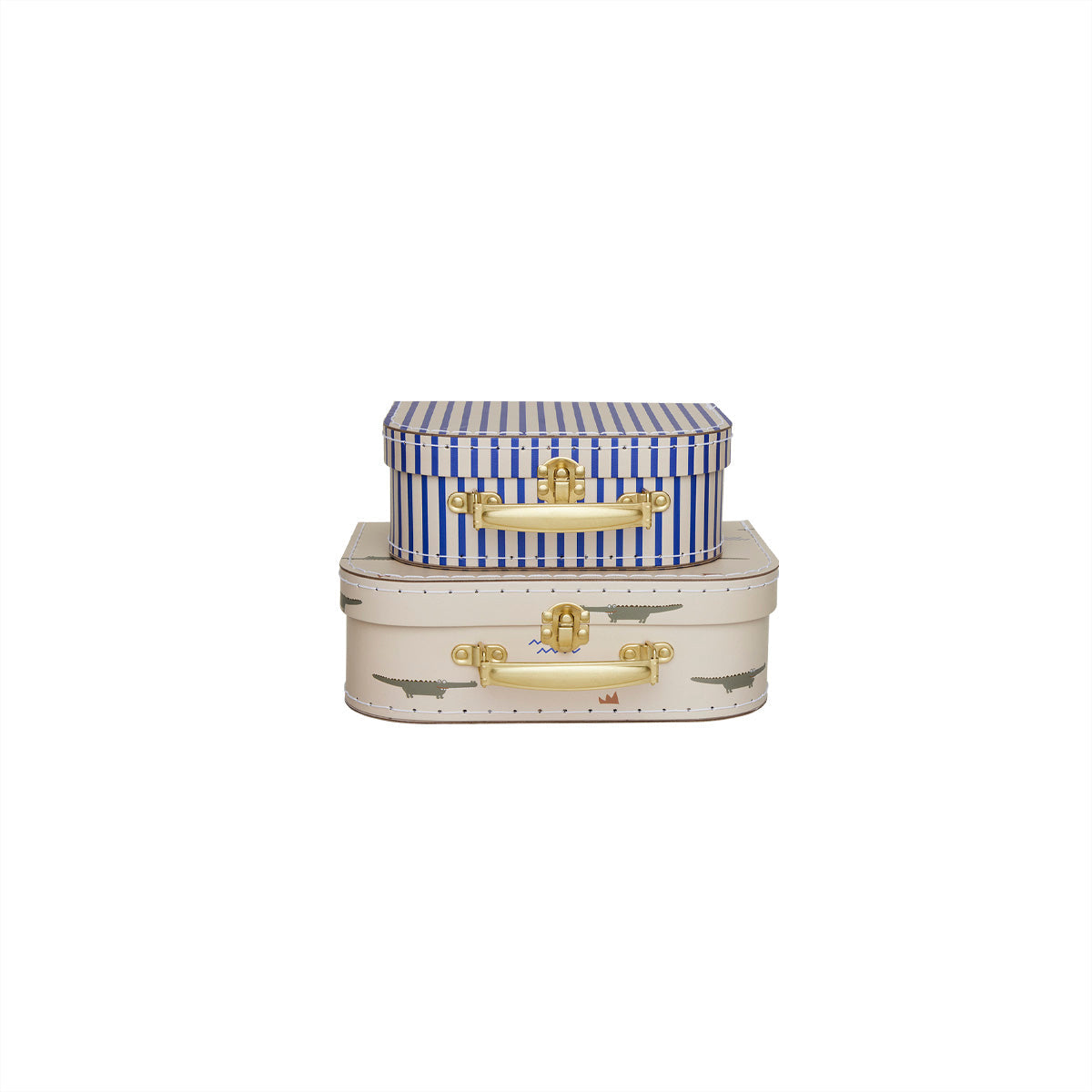 OYOY Mini Koffertjes Crocodile & Stripe – Set van 2