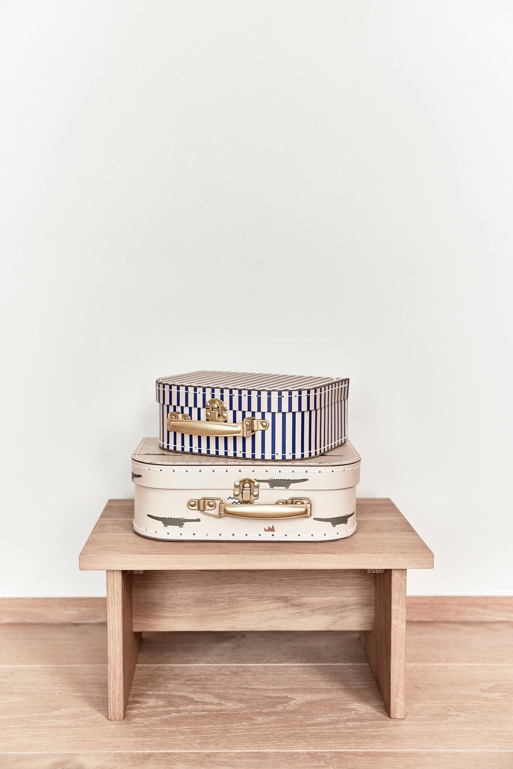 OYOY Mini Koffertjes Crocodile & Stripe – Set van 2